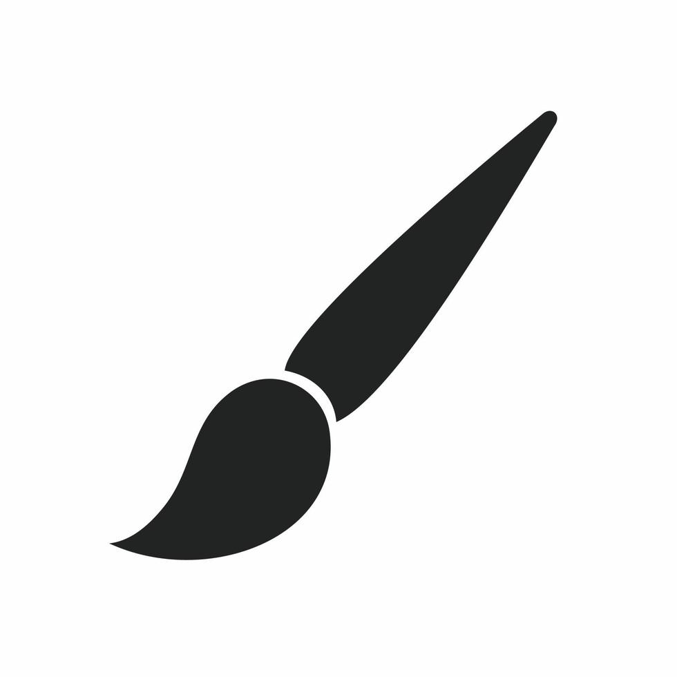 målarpensel platt ikon vektor