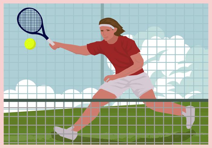 Man Spelar Tennis Illustration vektor