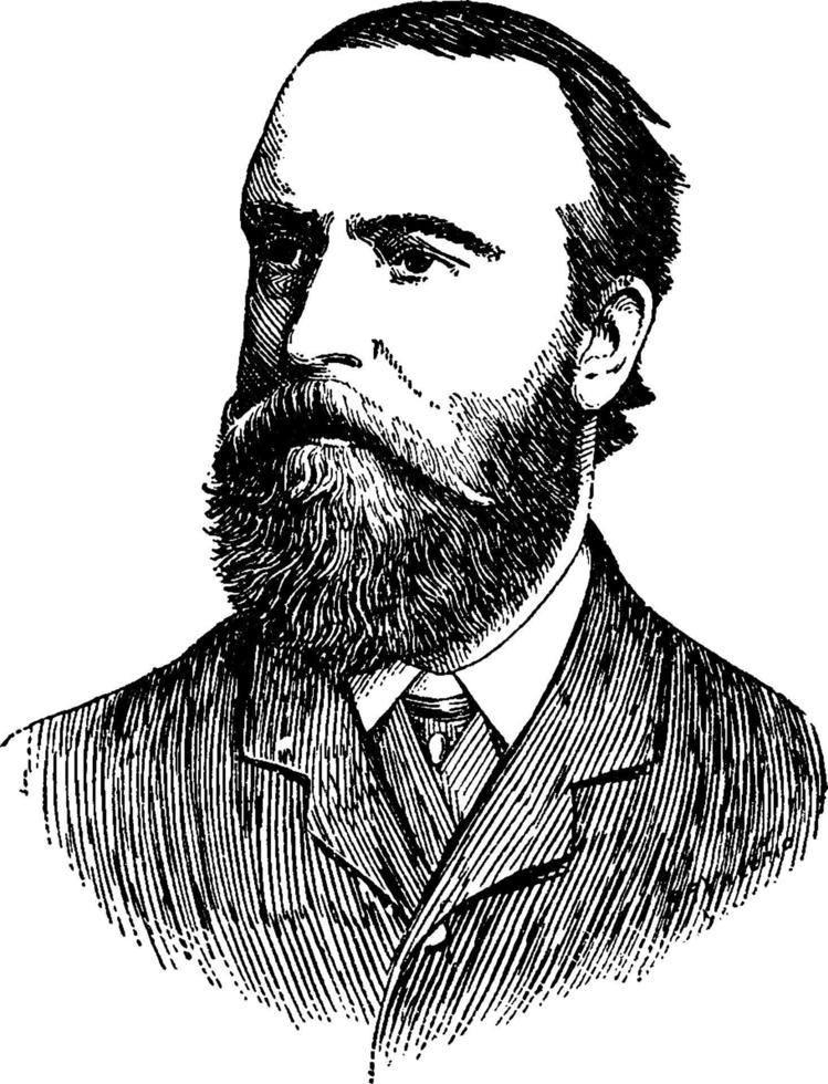 charles stewart parnell, vintage illustration. vektor