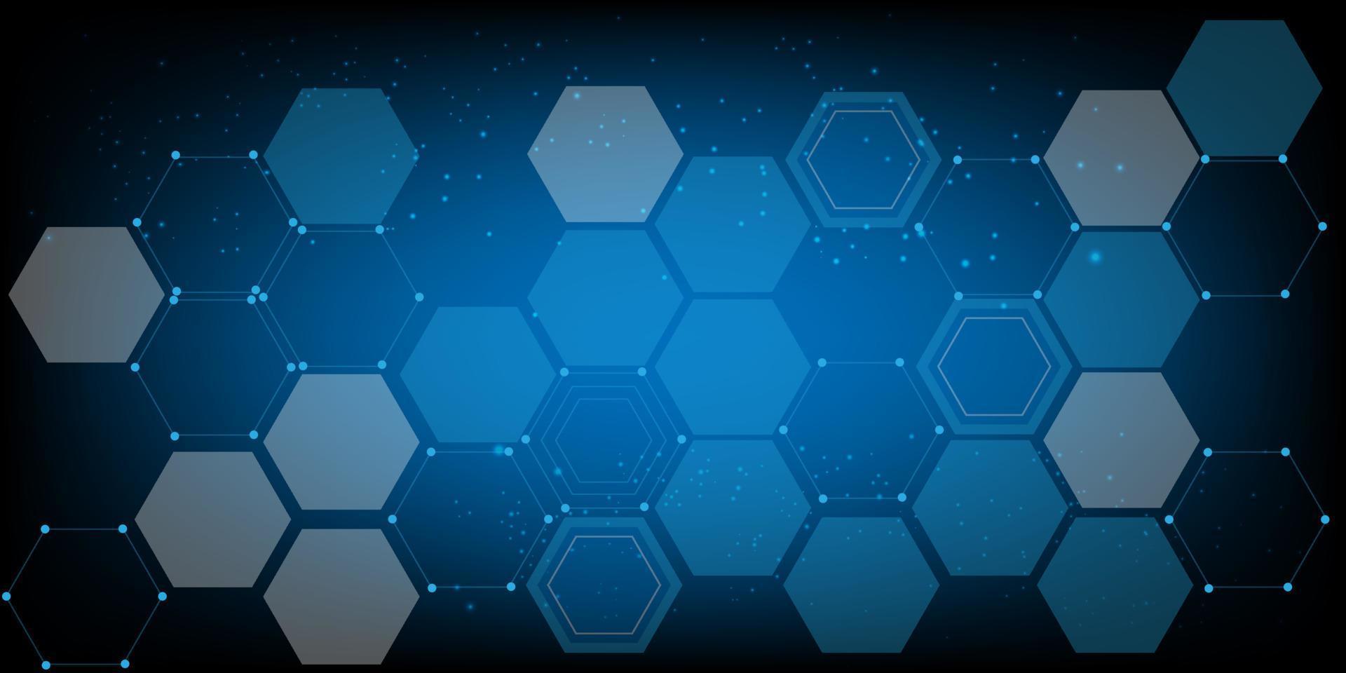 Hexagon-Sicherheitselektronik für Sicherheit mit Hologramm-Vektorkonzept für zukünftigen Technologieelementhintergrund-Geschäftsbildschirm vektor