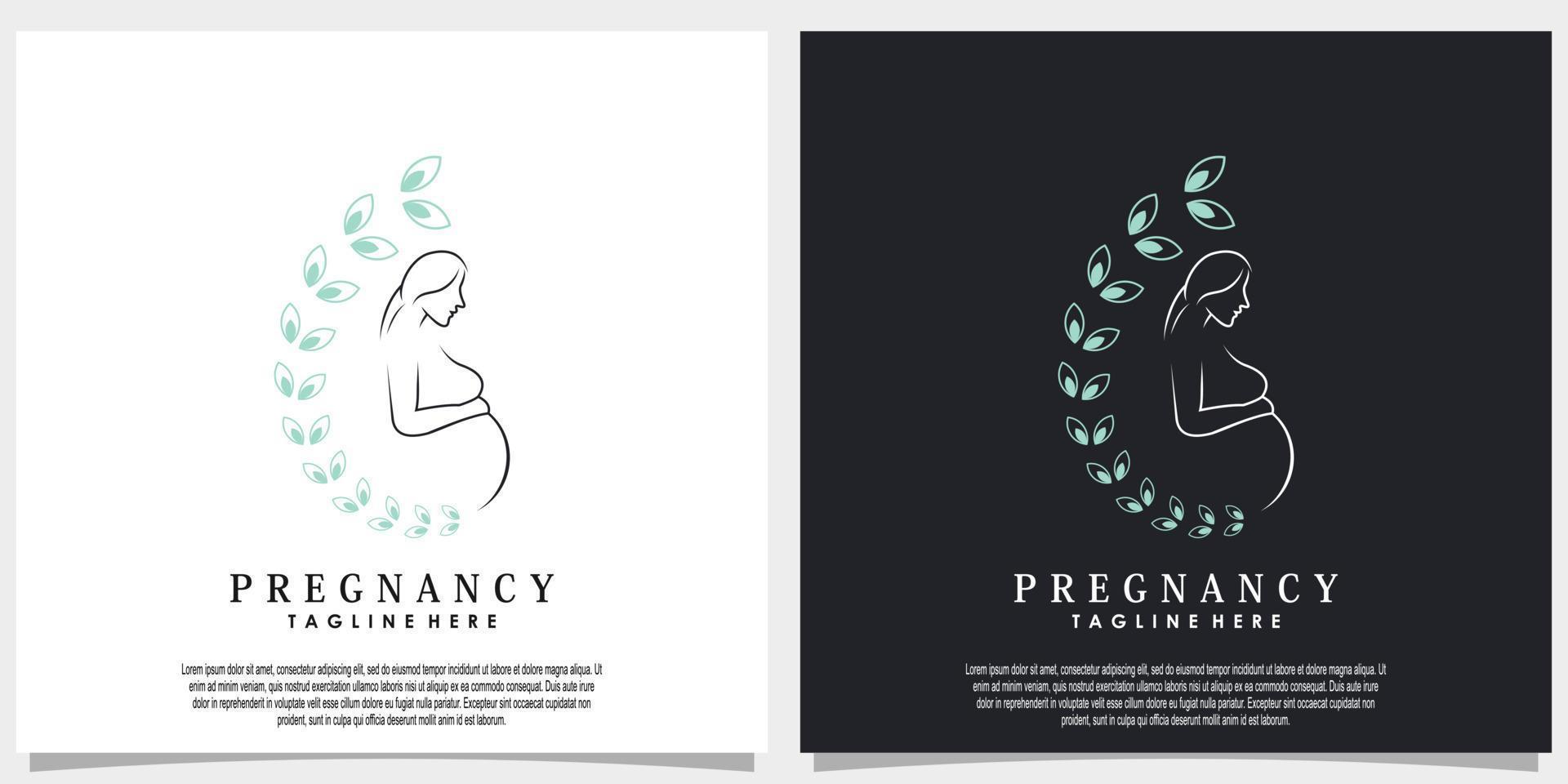 Schwangerschaftslogo-Designvektor mit Linienkunststil vektor