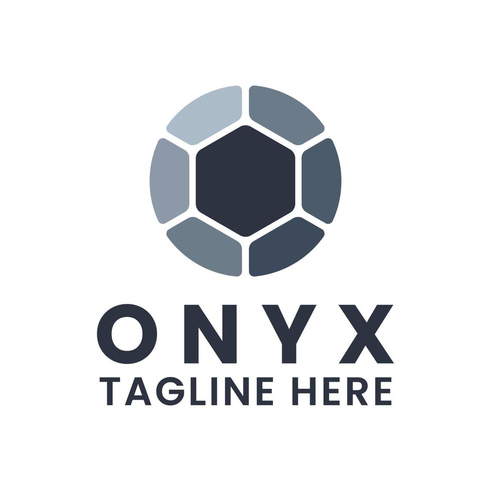 Onyx-Edelstein-Logo im flachen Stil auf isoliertem Hintergrund vektor