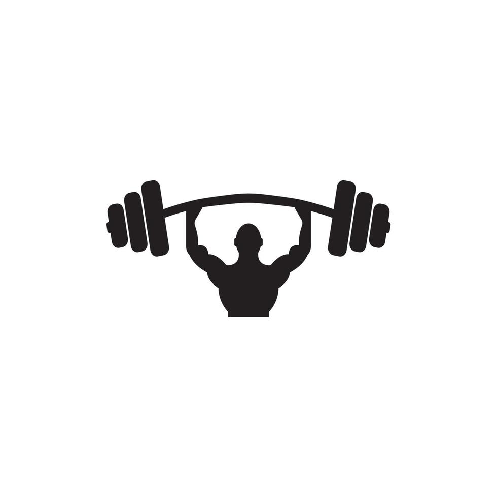 Langhantel, Kurzhantel Fitness-Studio-Symbol Logo-Vorlage Fitnessstudio-Abzeichen, Fitness-Logo vektor