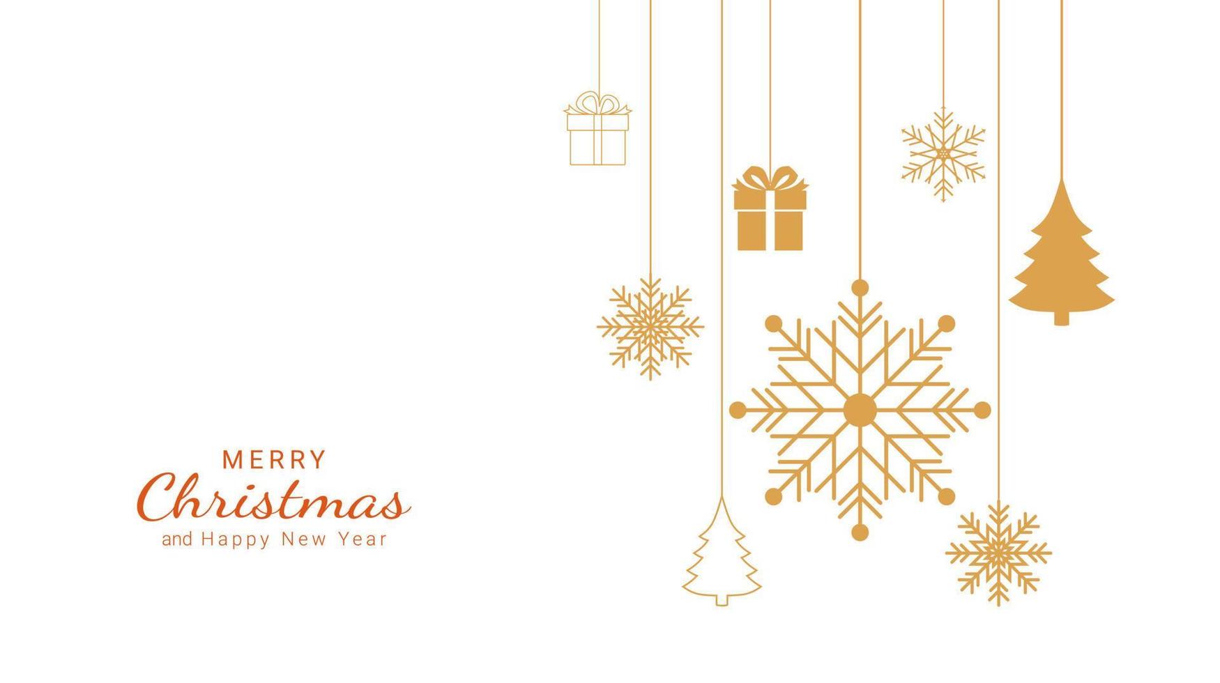 jul bakgrund design med hängande dekorativ element isolerat på vit bakgrund. vektor illustration