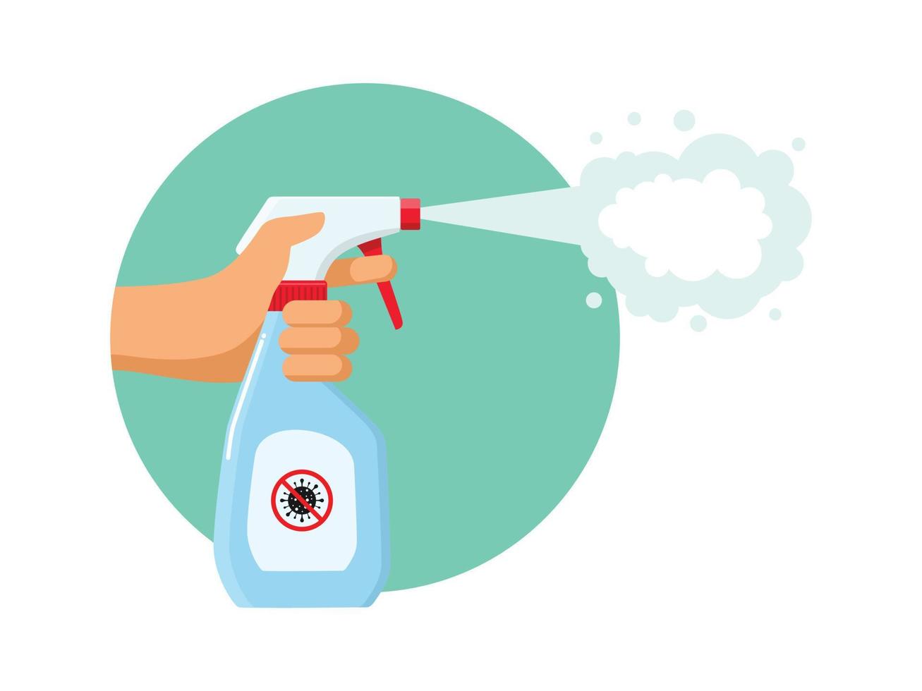 desinfektionsmedel spray sjukvård Utrustning vektor illustration. platt design.