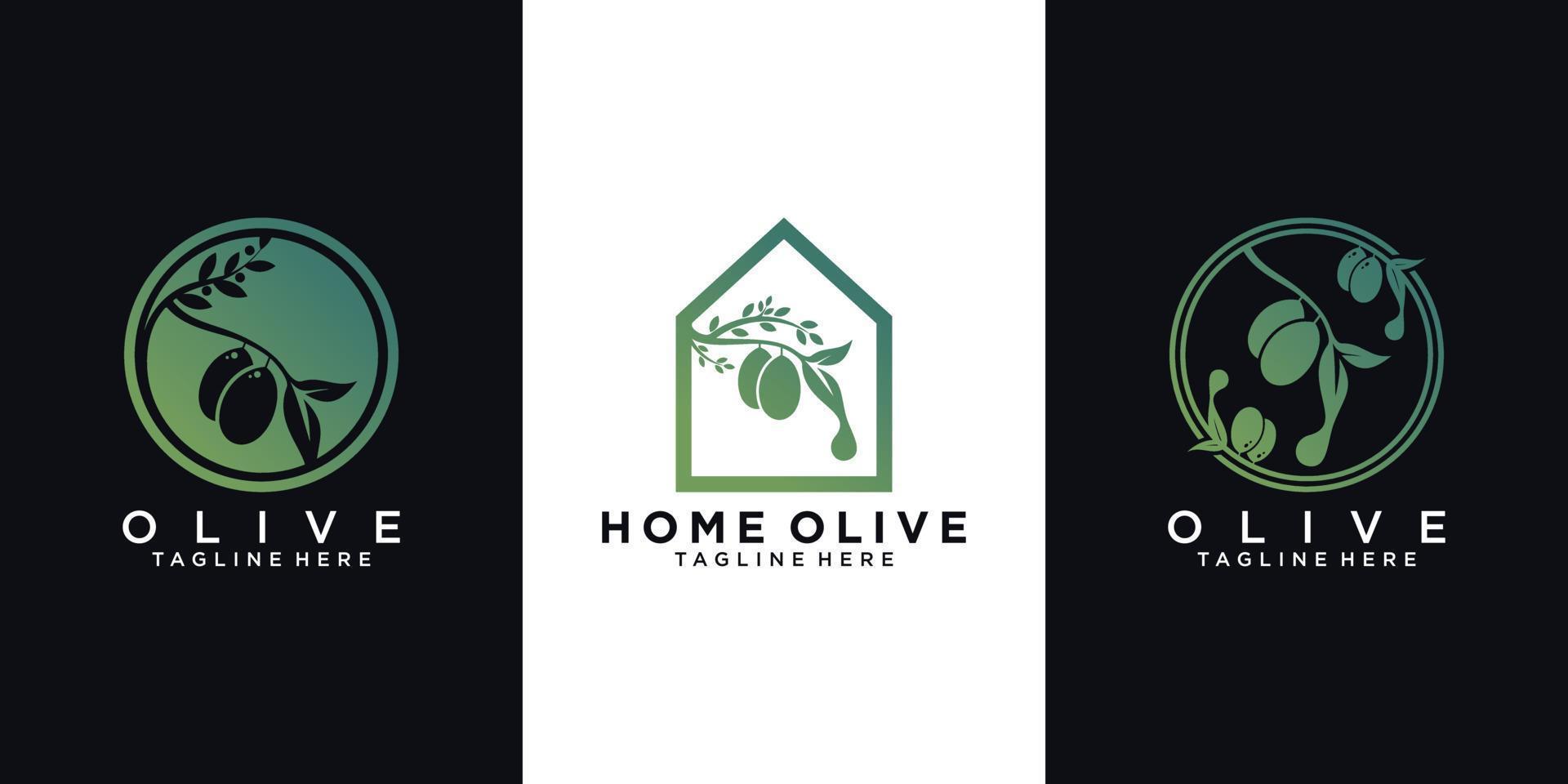 Olive Logo Design einfaches Konzept Premium-Vektor vektor