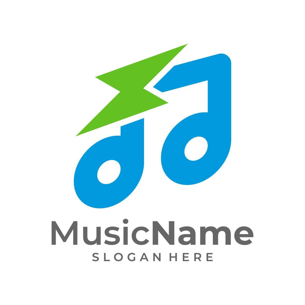 musik donner logo vektor symbol illustration. Donner-Musik-Logo-Design-Vorlage