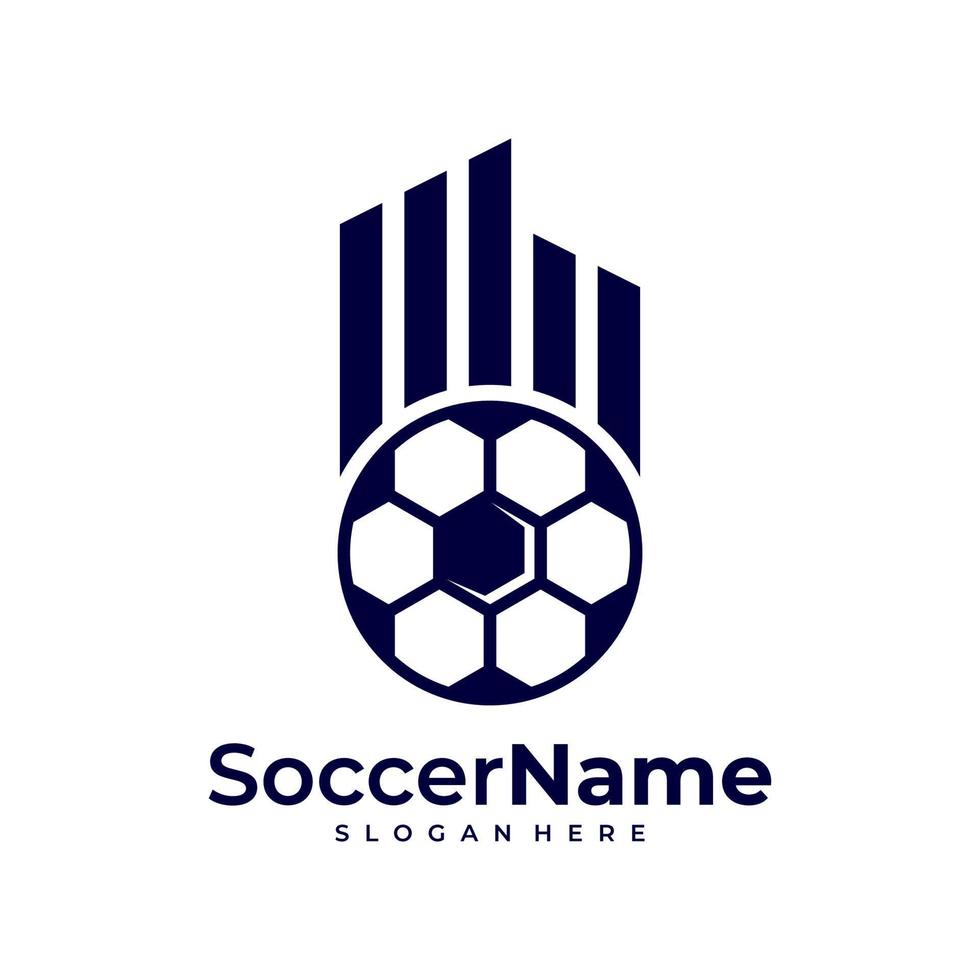 Stadtfußball-Logo-Vorlage, Fußballstadt-Logo-Designvektor vektor