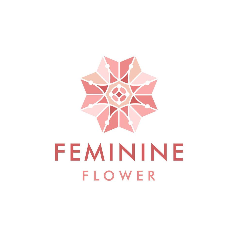 feminine blumenlogomustersymbol-designillustration vektor