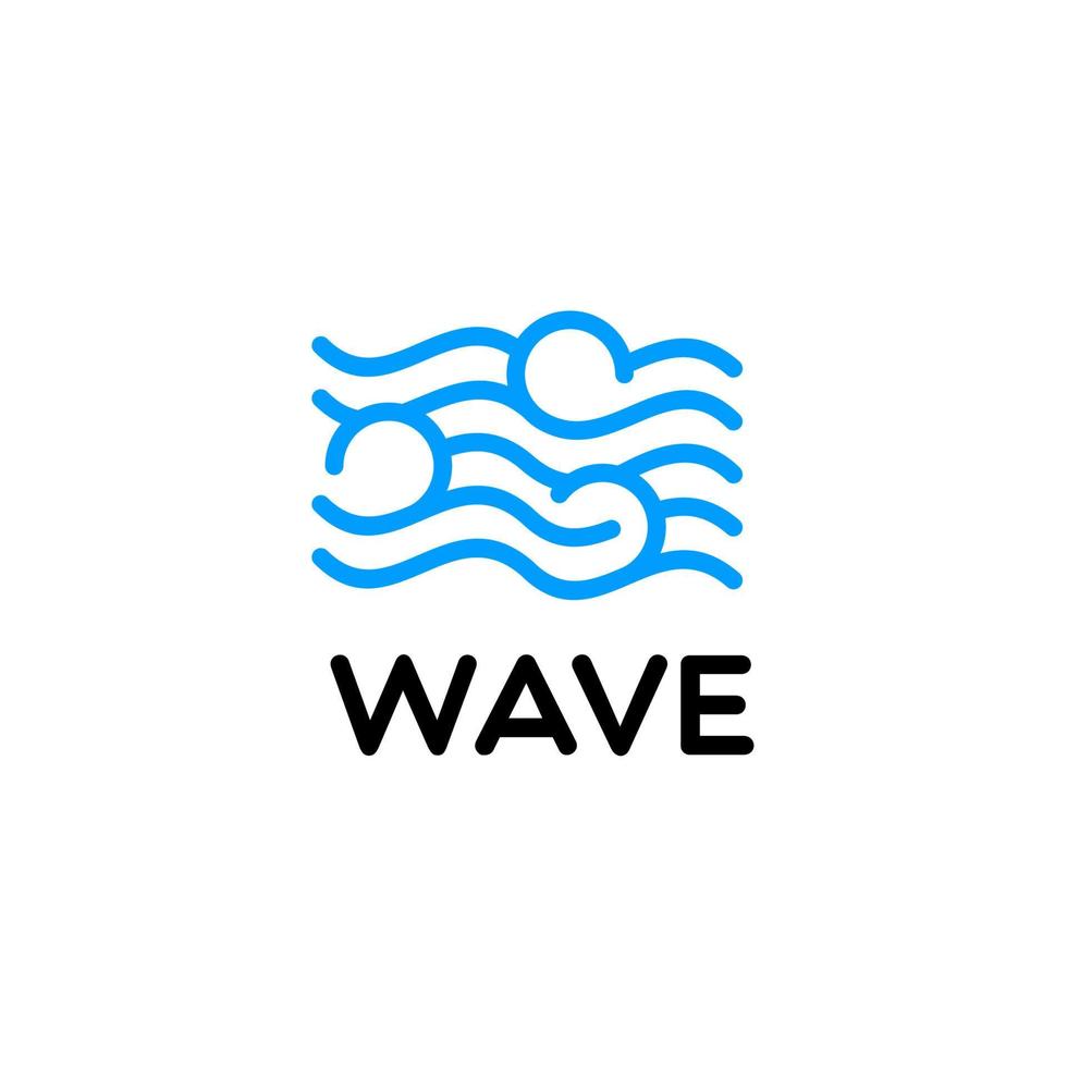 Linie Wasserwellen Symbol Logo Symbol Vektor Illustration