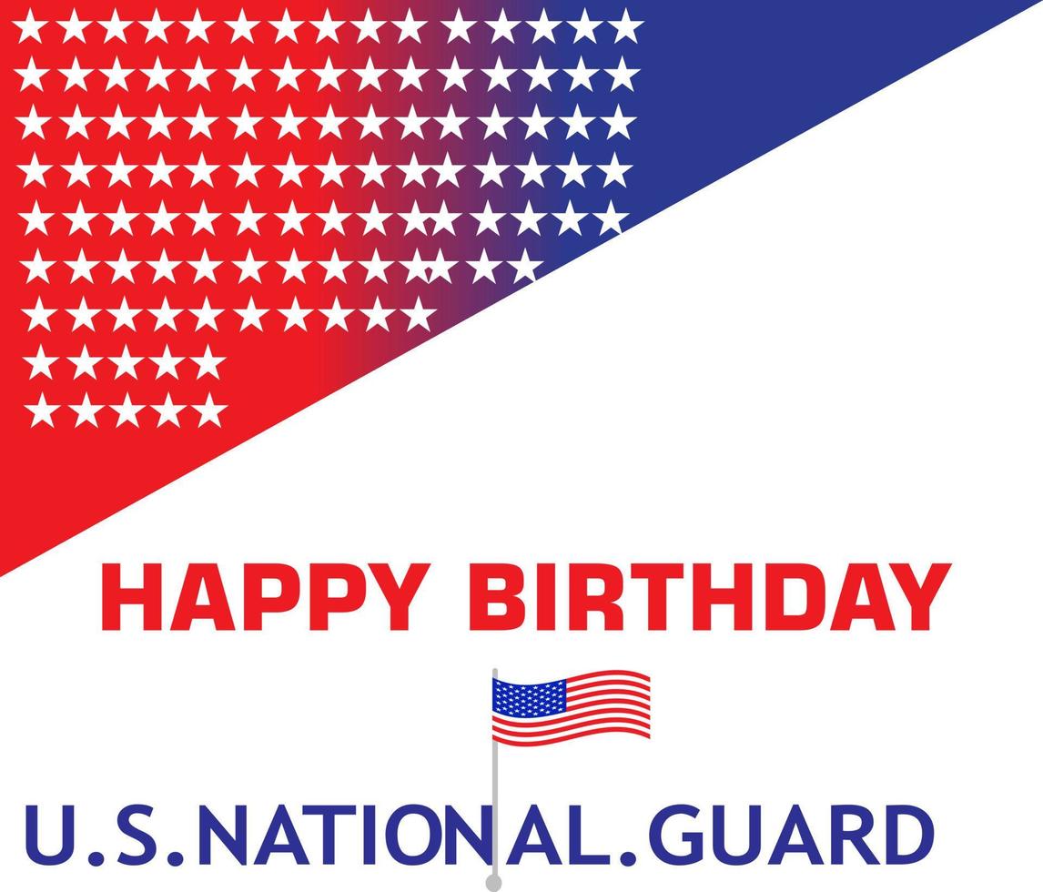 hintergrund alles gute zum geburtstag national guard.coast guard birthday.design mit amerikanischer flagge und patriotischen sternen, karte, banner. vektor