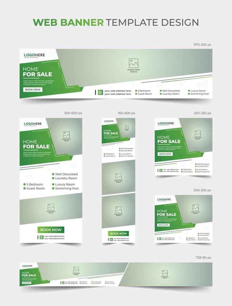 modernes immobilienhaus social media post web banner template design bundle vektor