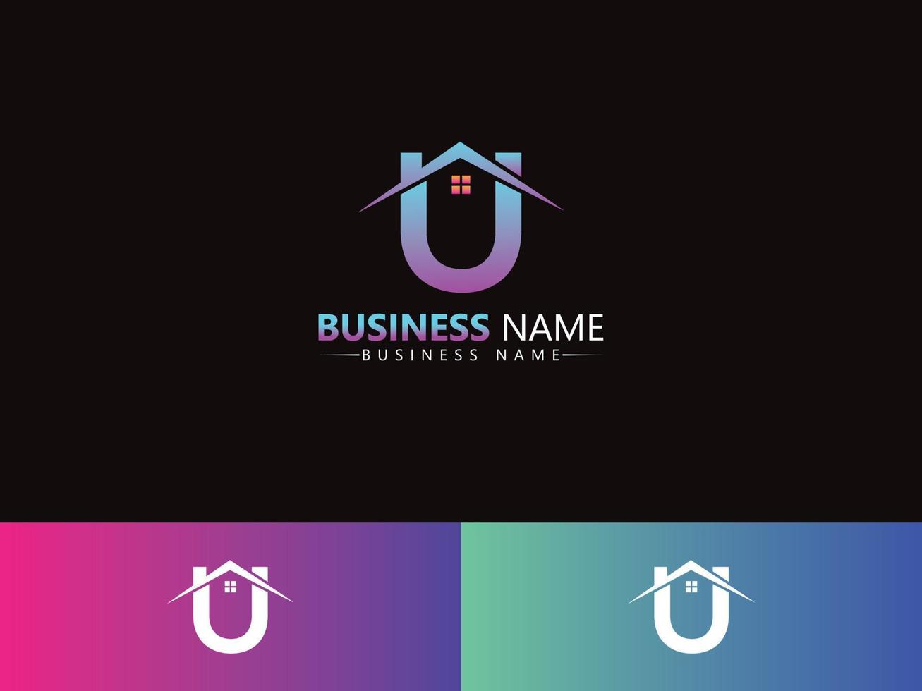 u-Logobild, buntes u-Immobilienlogo vektor