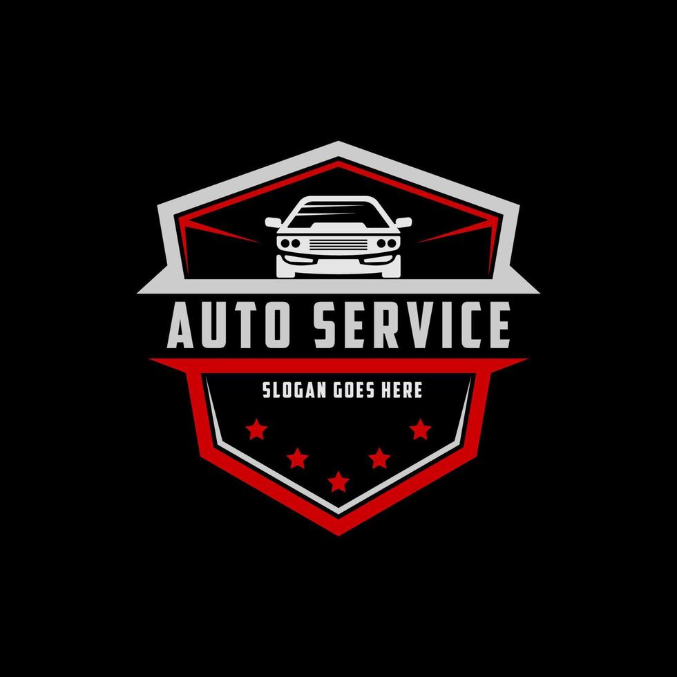Kfz-Service-Logo-Schild, am besten für Autohaus, Garage, Ersatzteil-Logo-Premium-Vektor vektor