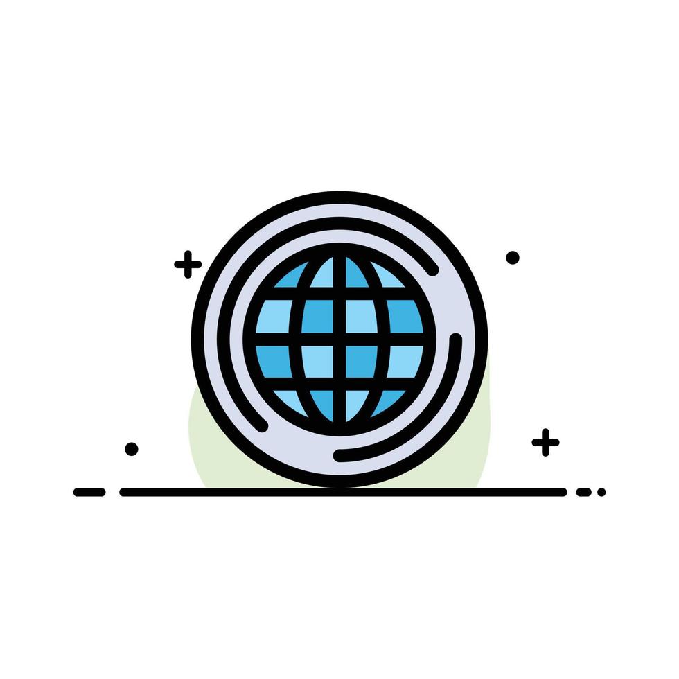 Business Globus Kopf Geist denken abstrakten Kreis Hintergrund flache Farbe Symbol vektor