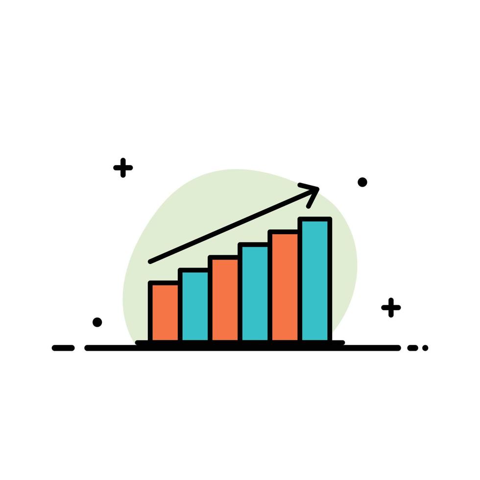 Analyse Diagramm Analytik Business Graph Marktstatistik Geschäft flache Linie gefüllt Symbol Vektor Verbot