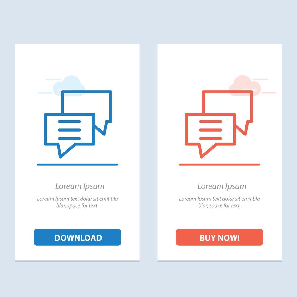 blasen chatten kunden diskutieren gruppe blau und rot jetzt herunterladen und kaufen web-widget-kartenvorlage vektor