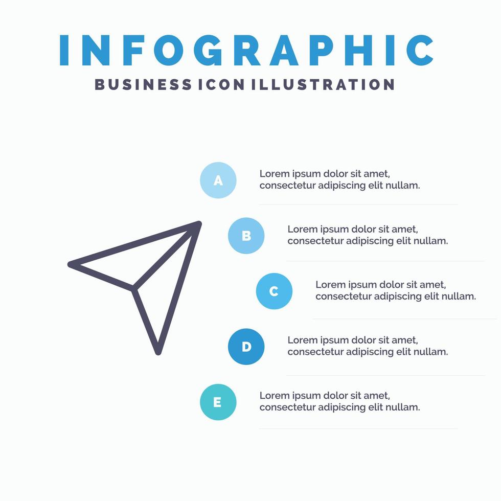 Pfeilzeiger nach oben Symbol für die nächste Zeile mit 5 Schritten Präsentation Infografiken Hintergrund vektor