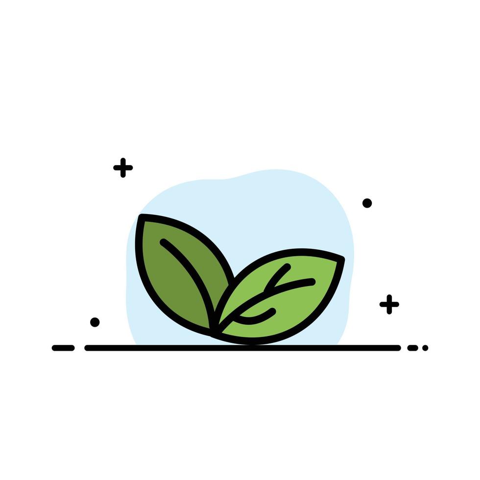 Wachstum Blatt Pflanze Frühling Geschäft flache Linie gefüllt Symbol Vektor Banner Vorlage
