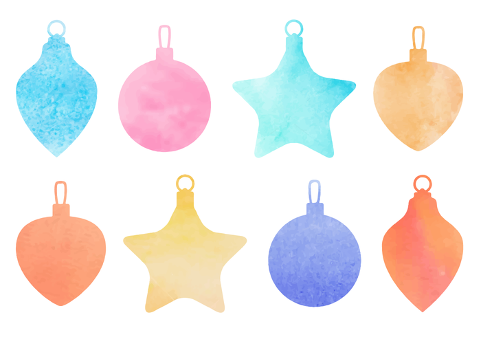 Gratis vattenfärg Jul Baubles Vector