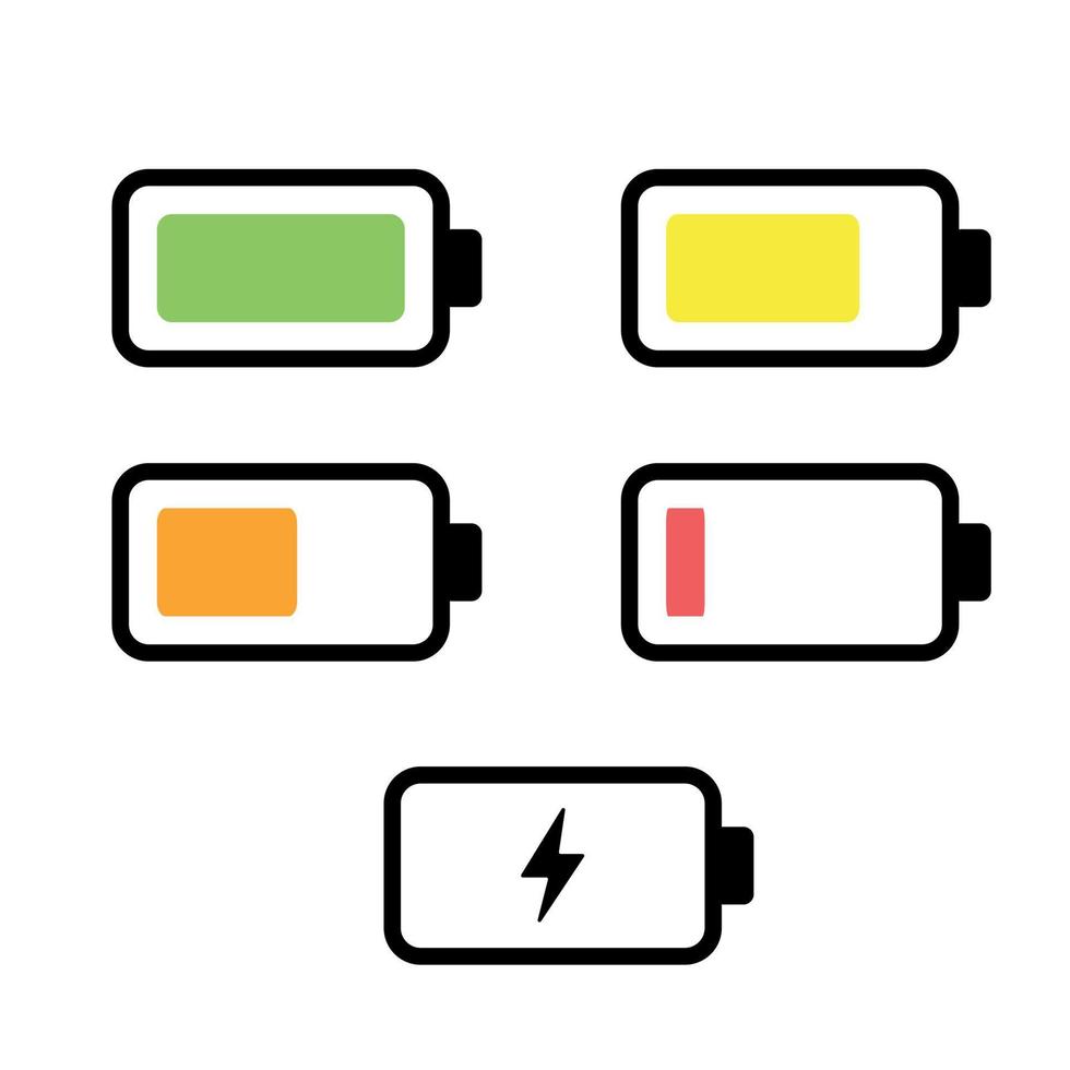 Batterieladung. Füllstandsanzeige. voll aufgeladen. vektor