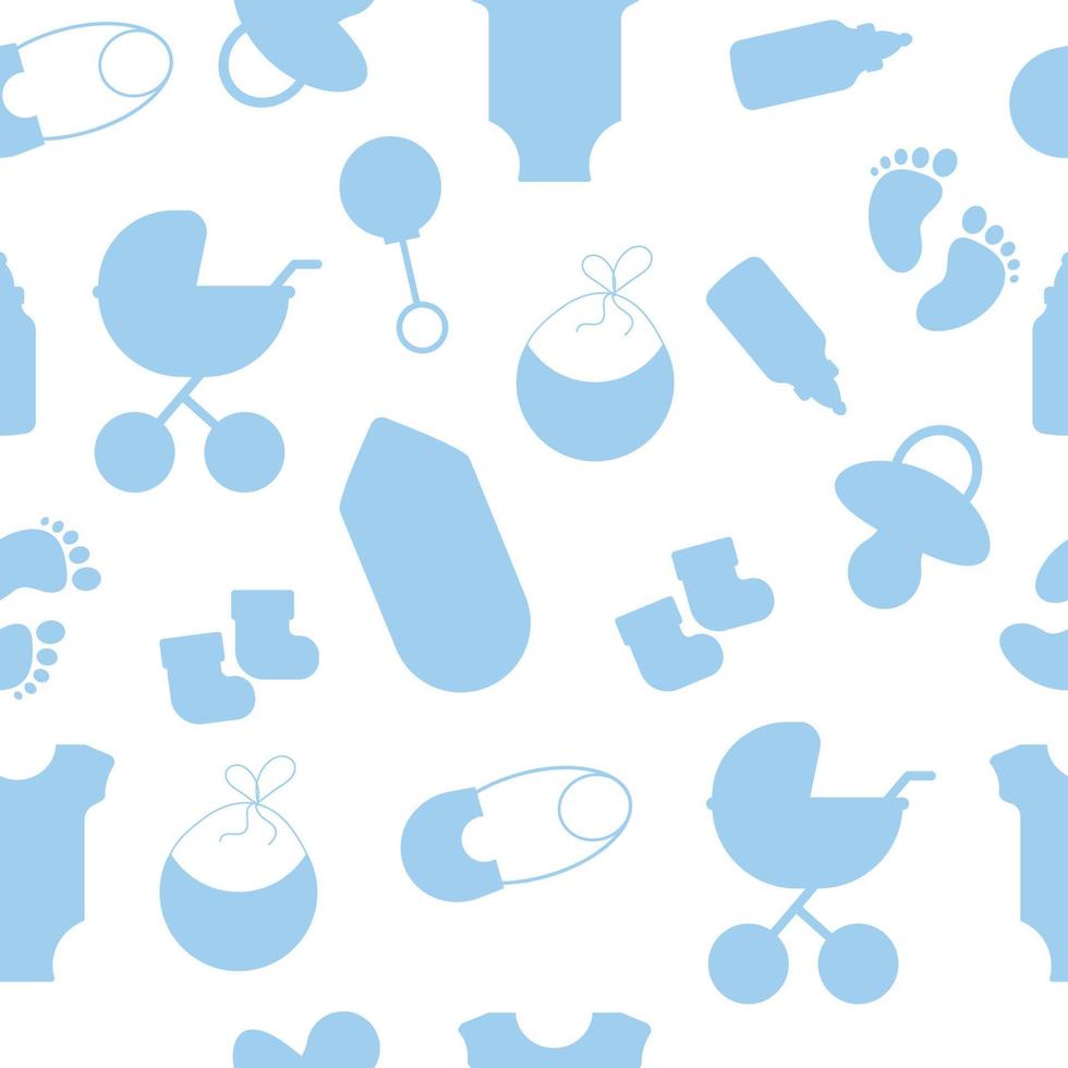 nahtlose blaue Silhouette Muster Babyparty. Vektor-Illustration vektor