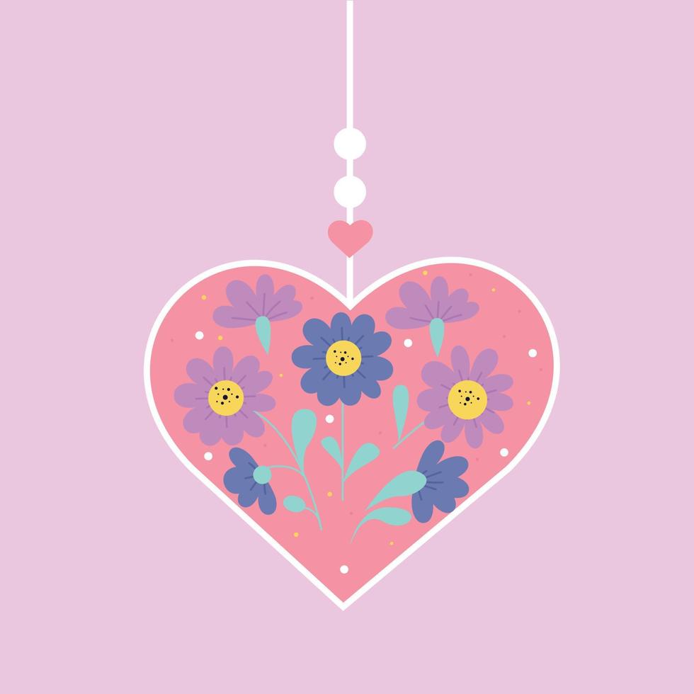 hjärta av blommor. hjärtans dag, kärlek, Semester vektor
