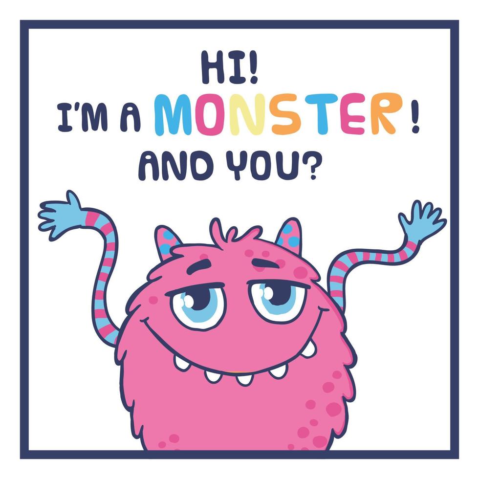 söt monster illustration. vektor