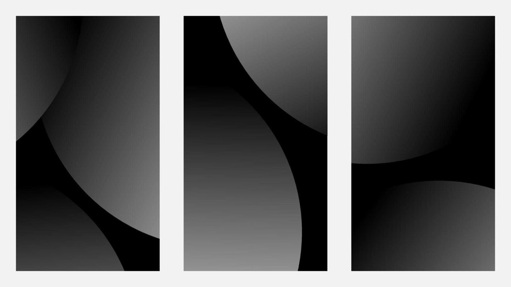 minimales vertikales hintergrunddesign mit einem kreis weichen schwarz-weiß-verlauf. horizontale vektorvorlage für banner, einladungen, minimale beiträge, poster, zertifikate und ähnliches über den hintergrund. vektor