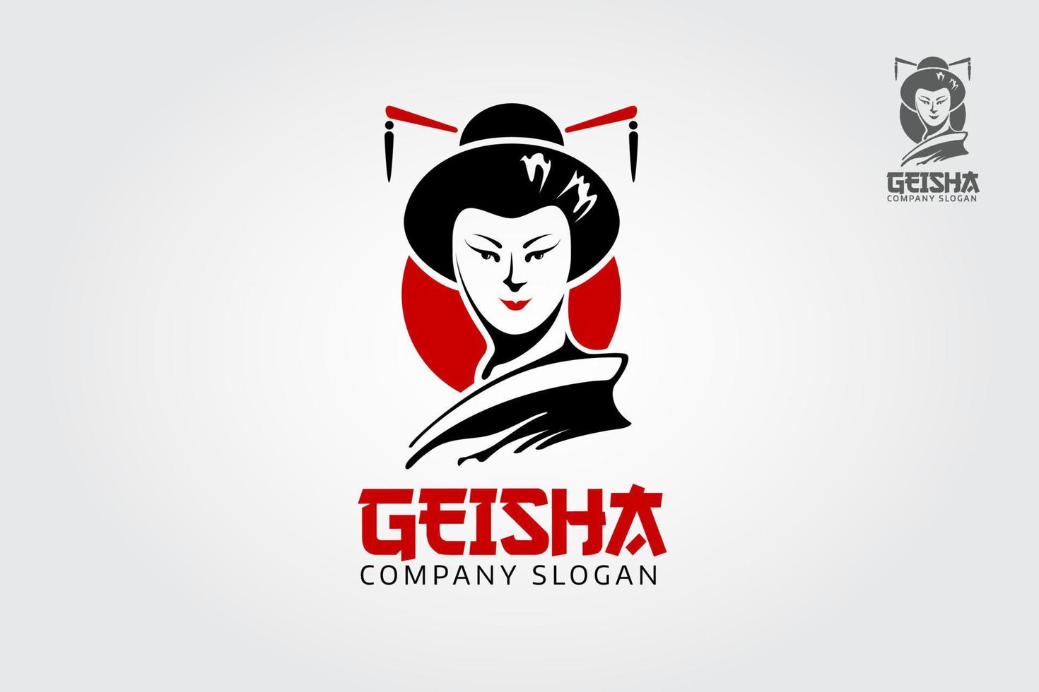 Geisha-Vektor-Logo-Illustration. Symbol und Ikone der japanischen Kultur. vektor