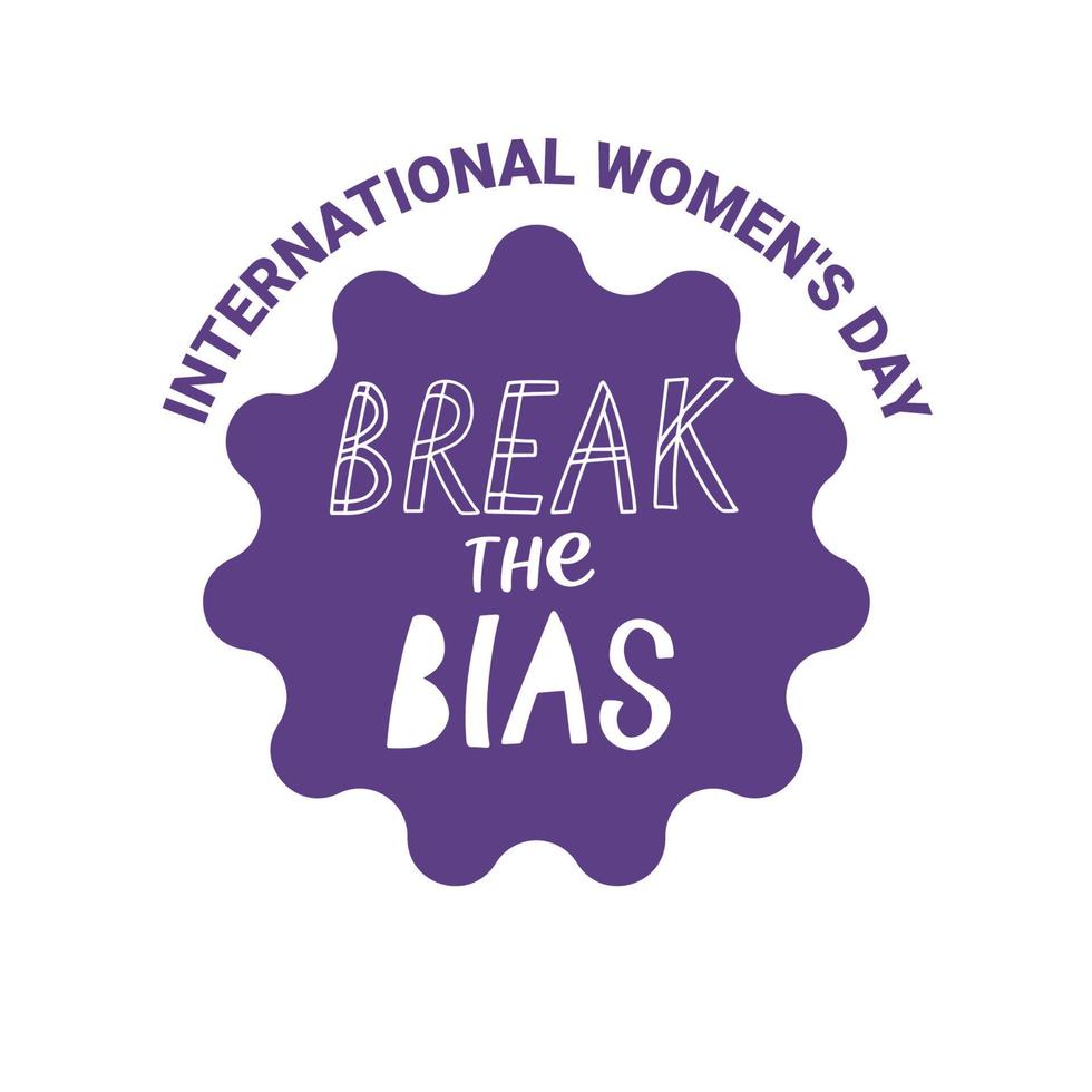 handgezeichnetes design zur feier der internationalen frauentagskampagne breakthebias. vektor