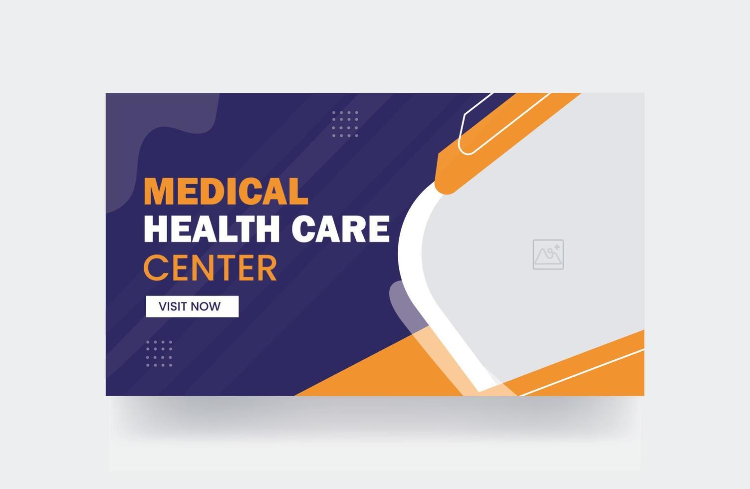 medicinsk sjukvård Miniatyr omslag video Miniatyr mall webb baner vektor