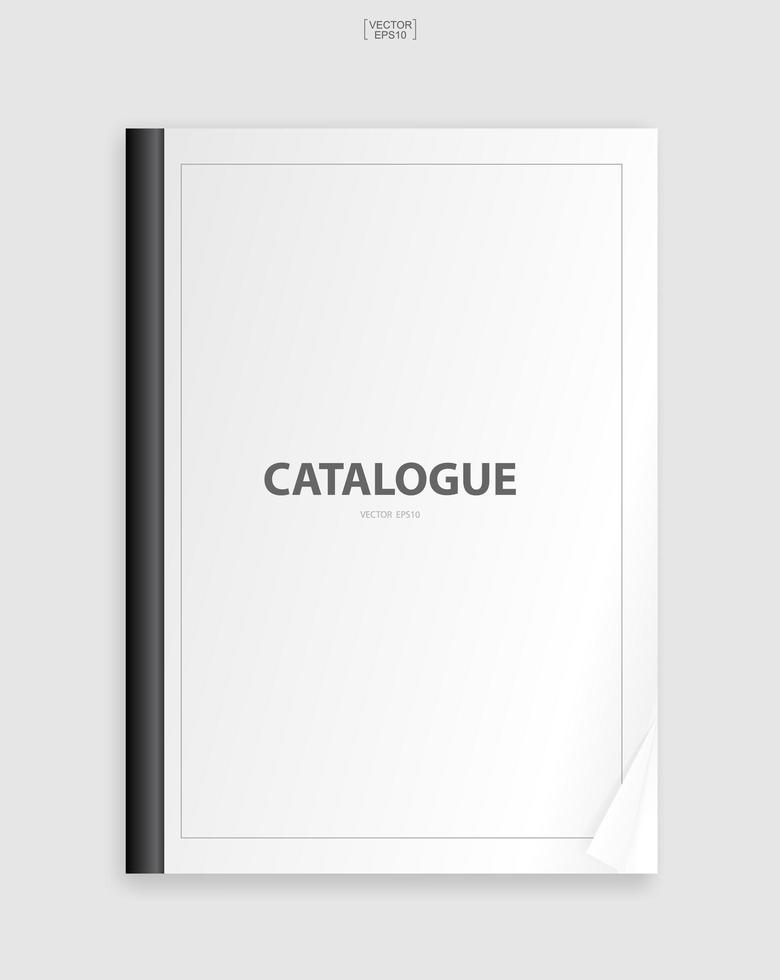 Katalog mit leerem Umschlag und dunkelgrauem Rücken vektor
