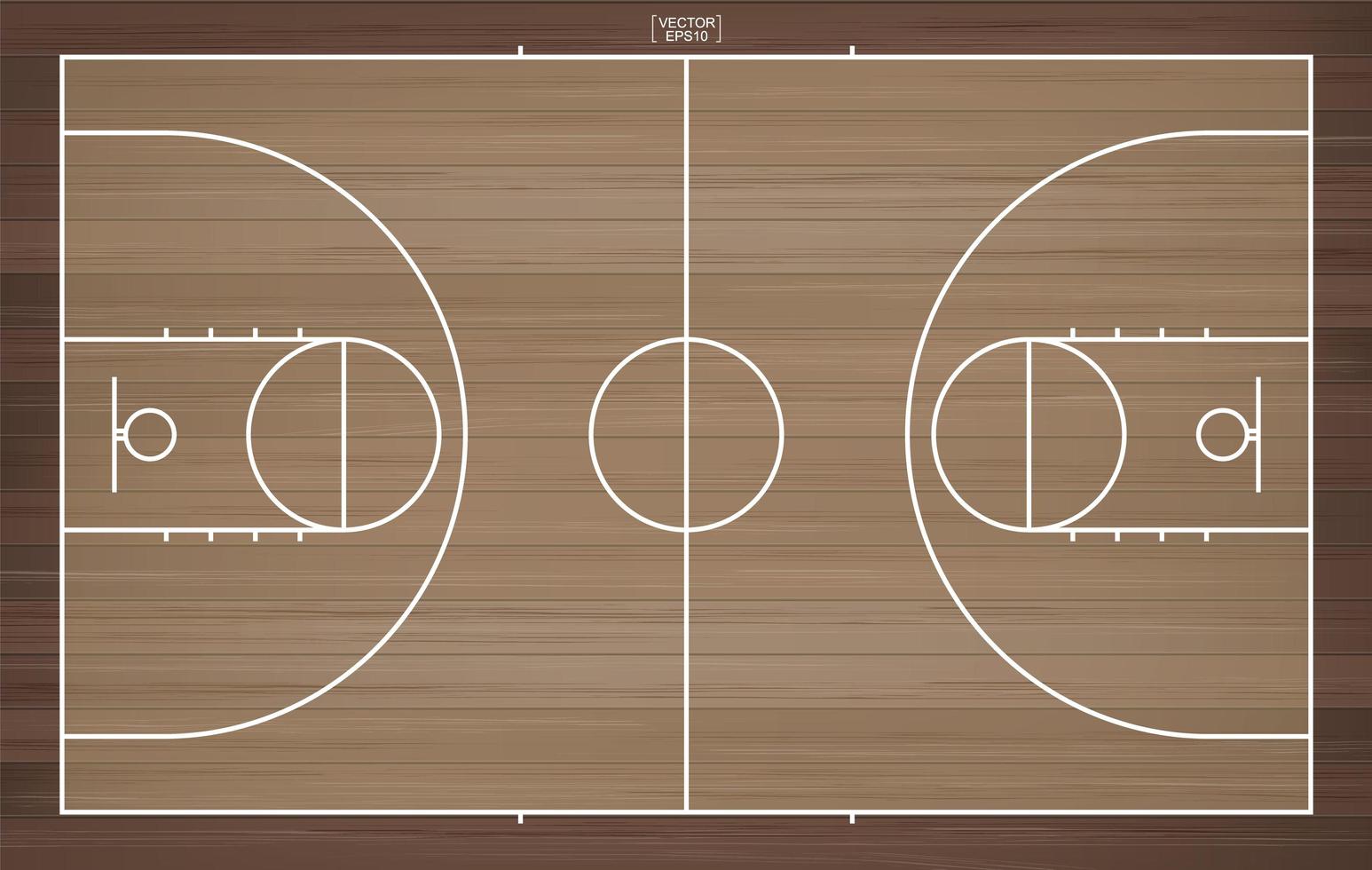 Ansicht des Basketballplatzes von oben nach unten vektor