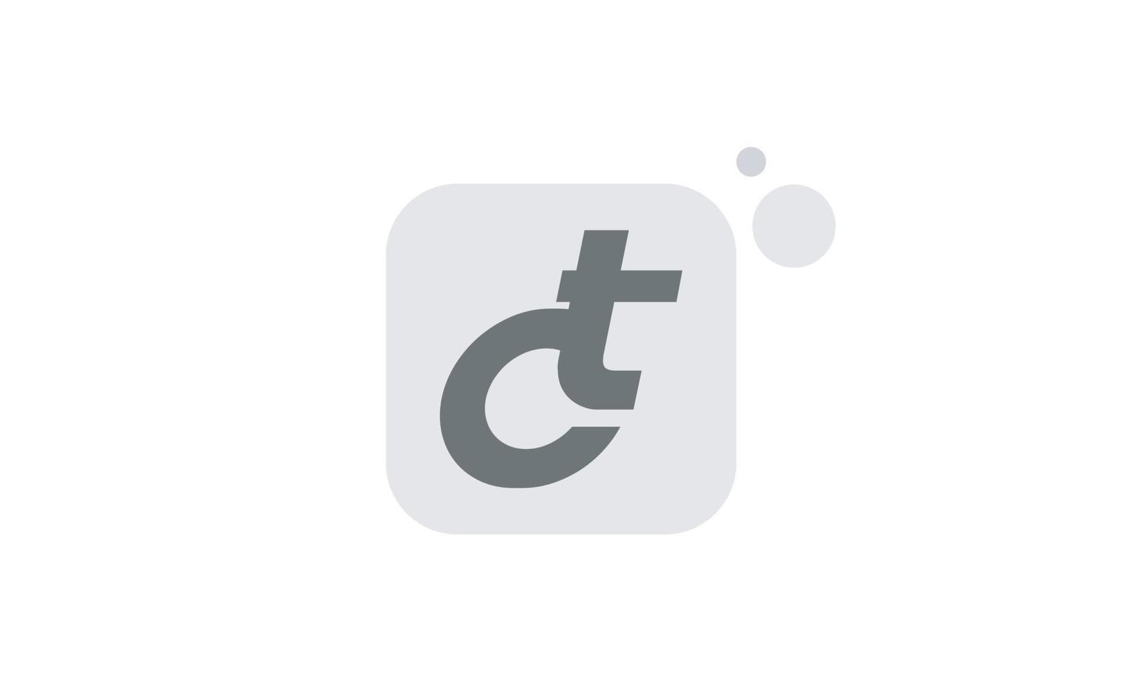 alfabetet bokstäver initialer monogram logotyp ct, tc, c och t vektor