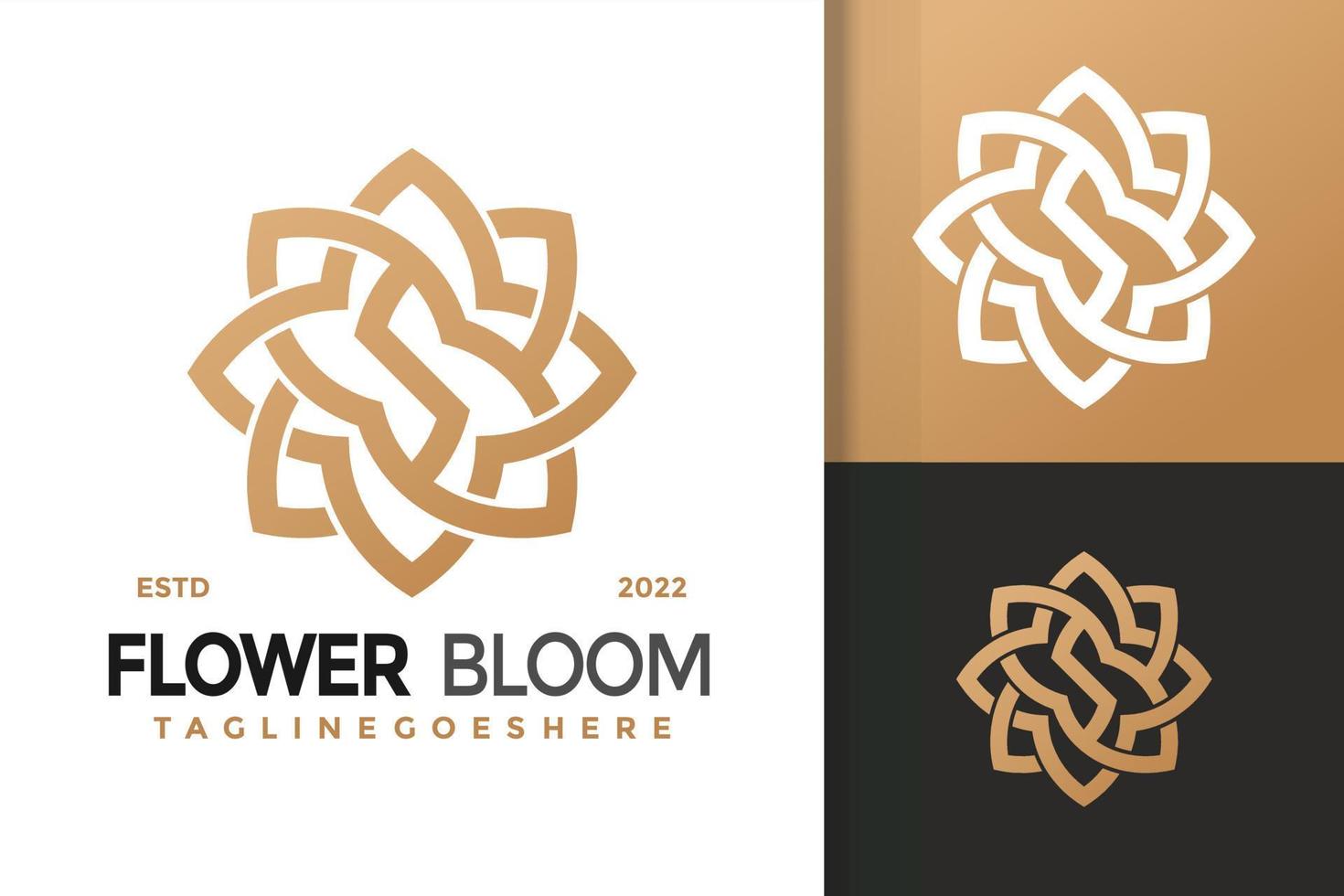 lyx blomma blomma brev s logotyp design, varumärke identitet logotyper vektor, modern logotyp, logotyp mönster vektor illustration mall