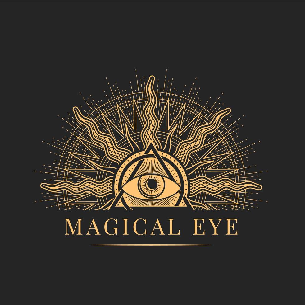 trolldom och magi, murare esoterisk ikon med öga vektor