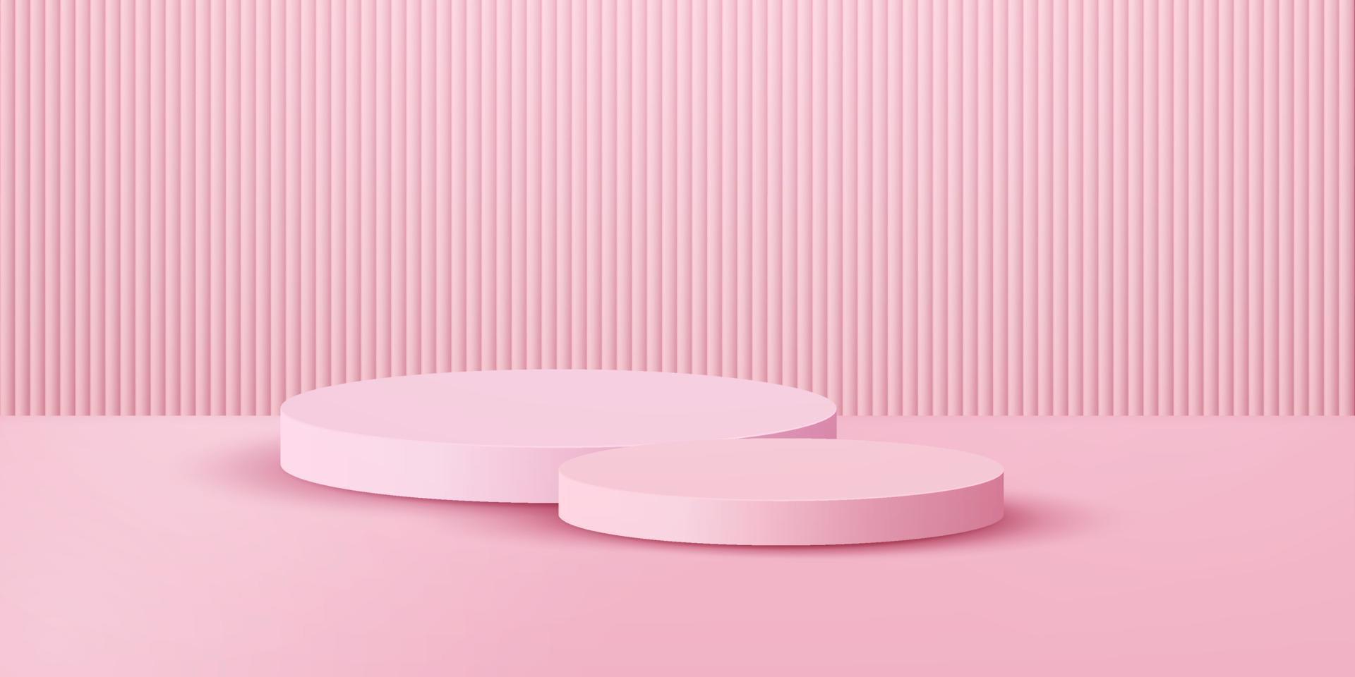 3d abstrakt scen bakgrund vit podium bakgrund produkt presentation falsk upp show. rosa pastell skanna vektor