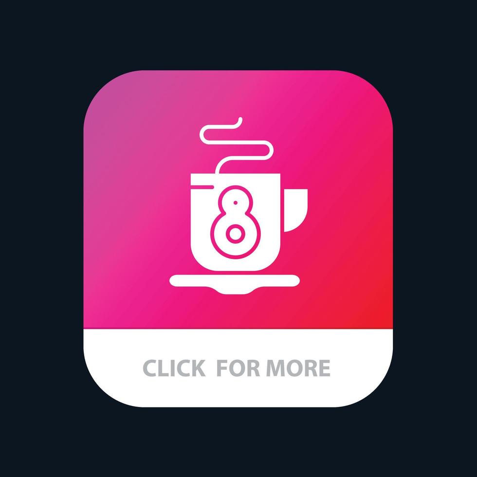 kaffe te varm mobil app ikon design vektor