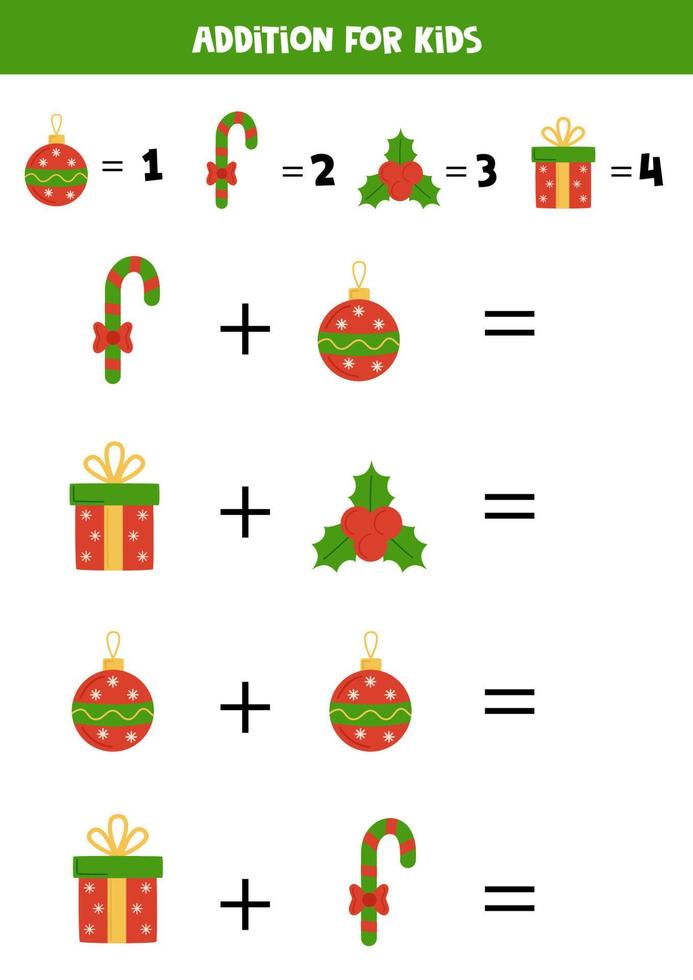 Ergänzung für Kinder mit handgezeichneten Weihnachtsartikeln. vektor