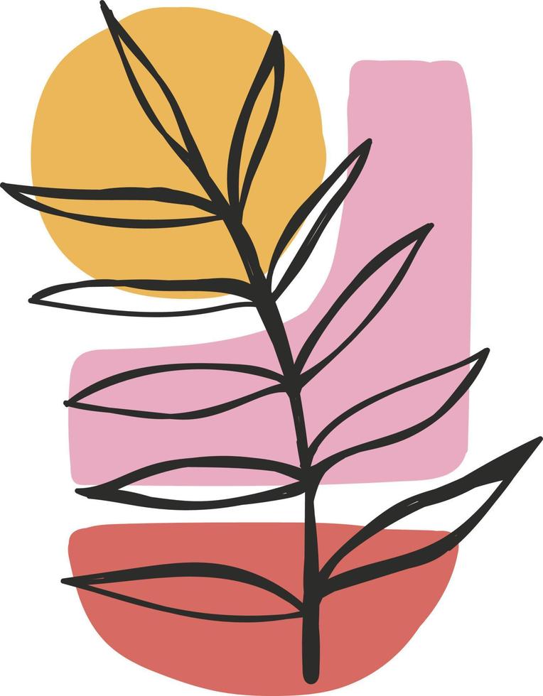 minimal abstrakt konst växter vektor design illustration