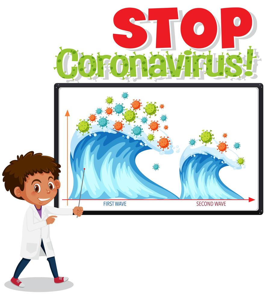 andra vågen av coronavirus vektor