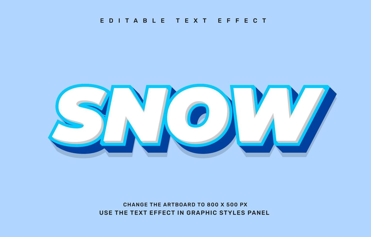 snö redigerbar text effekt mall vektor