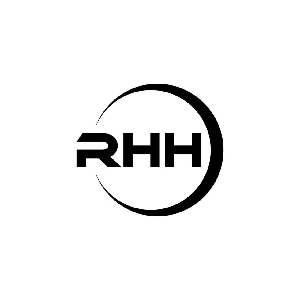 rhh brev logotyp design i illustration. vektor logotyp, kalligrafi mönster för logotyp, affisch, inbjudan, etc.