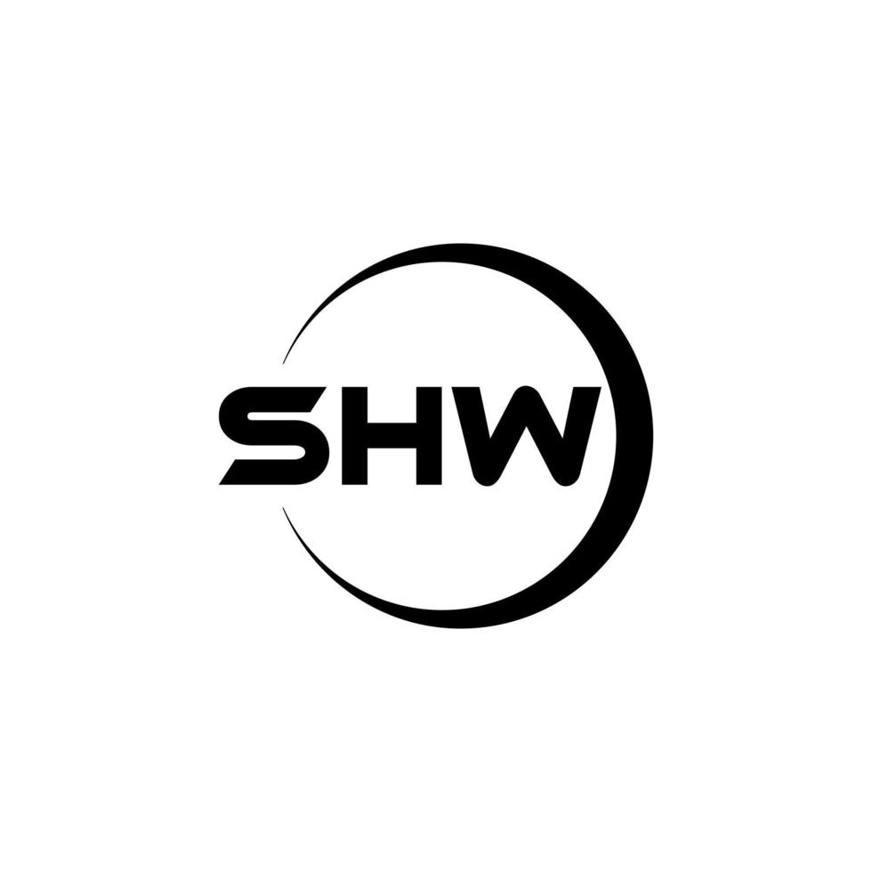 shw-Brief-Logo-Design in Abbildung. Vektorlogo, Kalligrafie-Designs für Logo, Poster, Einladung usw. vektor