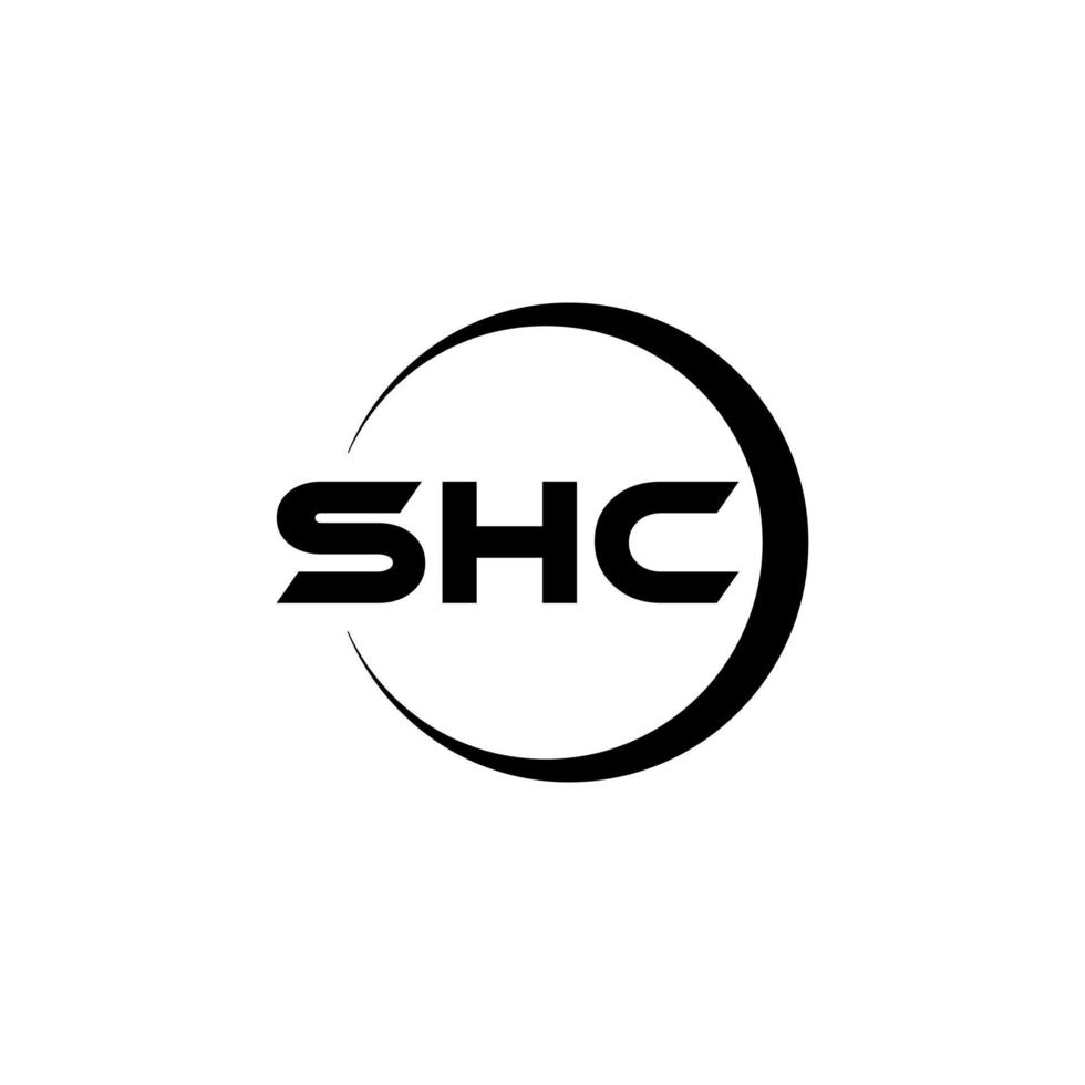 shc brev logotyp design i illustration. vektor logotyp, kalligrafi mönster för logotyp, affisch, inbjudan, etc.