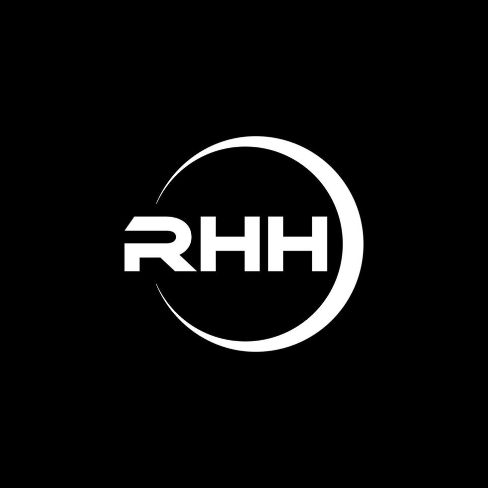 rhh brev logotyp design i illustration. vektor logotyp, kalligrafi mönster för logotyp, affisch, inbjudan, etc.