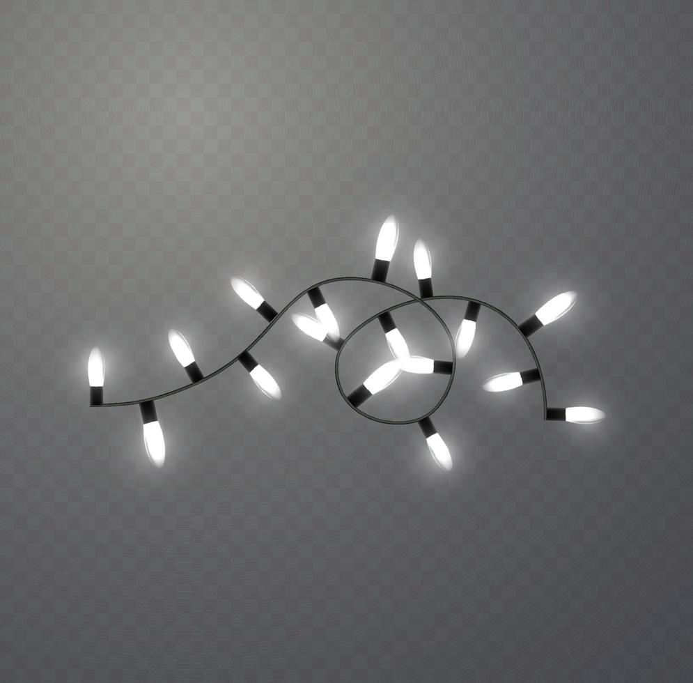 jul lampor isolerat. jul lysande girland.för de ny år och jul. ljus effekt. vektor illustration.