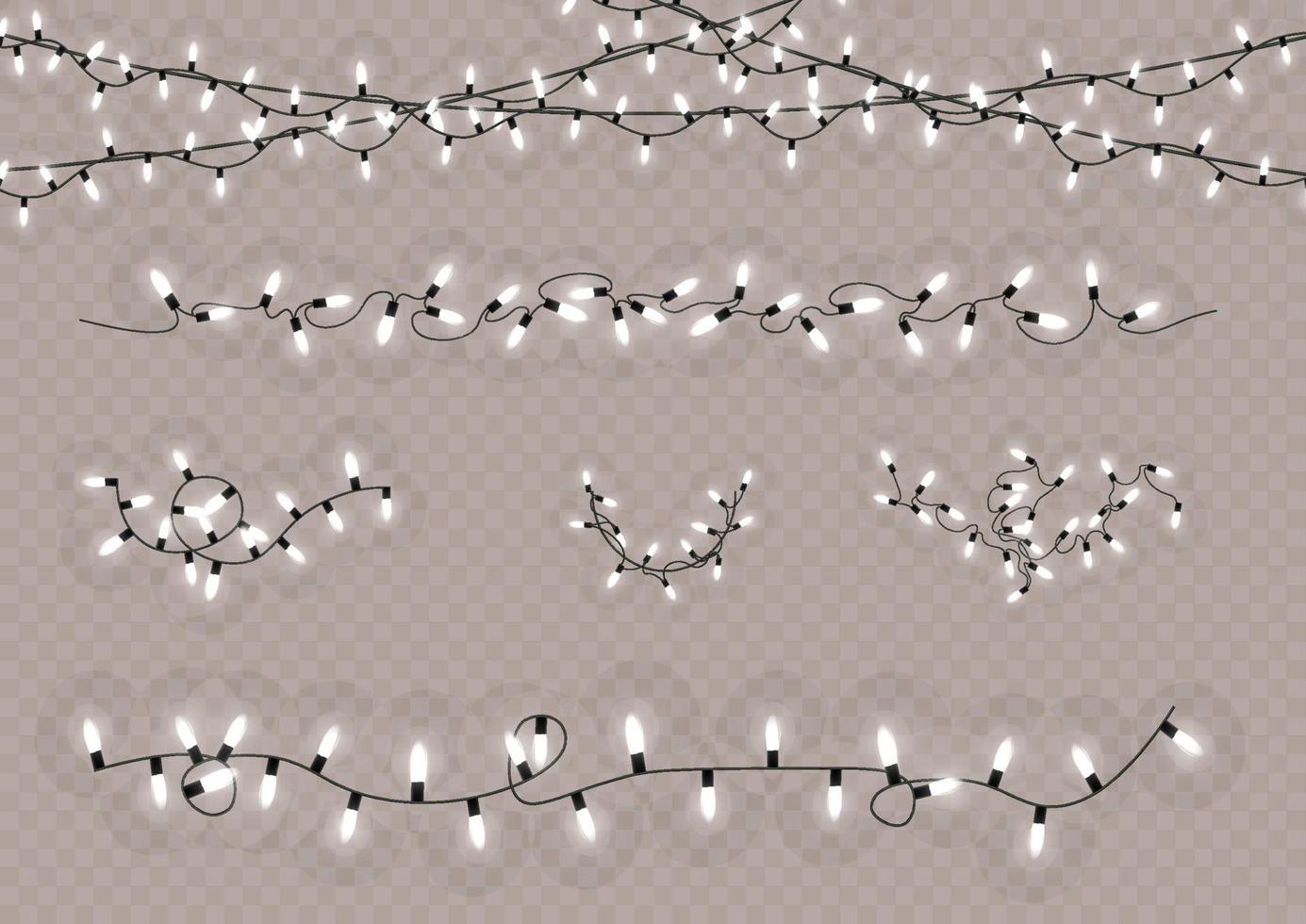 Weihnachtsbeleuchtung isoliert. weihnachtsglühende girlande. für das neue jahr und weihnachten. Lichteffekt. Vektor-Illustration. vektor