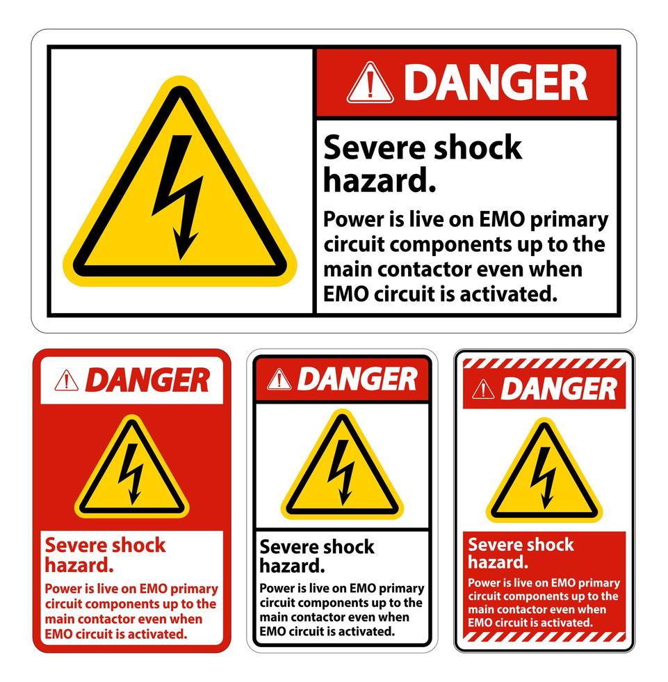 risk för allvarlig chockskyltsats vektor